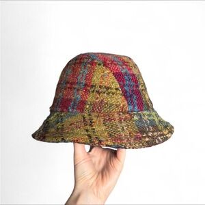 Gorgeous Multicolour Plaid Wool Bucket Hat - Handcrafted In Ireland!
